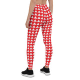 Red and White Pyramids Yoga Leggings