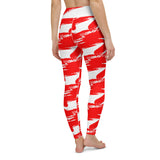 Red & White Yoga Leggings