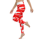 Red & White Yoga Leggings