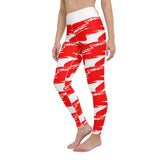 Red & White Yoga Leggings