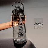 Water Bottle Sport Half Gallon With Straw Handle Mark Fitness Jug BPA Free Outdoor Travel Bicycle GYM Drinkware botella de agua - fashion$ense-6263