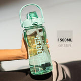 Water Bottle Sport Half Gallon With Straw Handle Mark Fitness Jug BPA Free Outdoor Travel Bicycle GYM Drinkware botella de agua - fashion$ense-6263