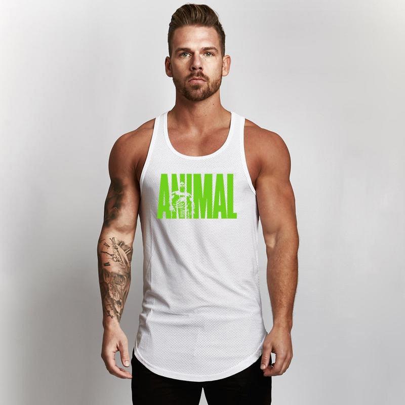 Summer Brand Fitness Tank Top Men Bodybuilding 2021 Gyms Clothing Fitness Men Shirt slim fit Vests Mesh Singlets Muscle Tops - fashion$ense-6263