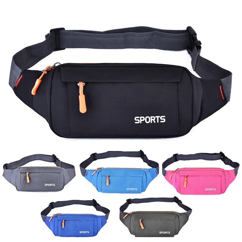 Waterproof Waist Pack Women Sports Running Waist Bag For Men Mobile Phone Holder Belt Bag Gym Fitness Travel Pouch Chest Bags - fashion$ense-6263