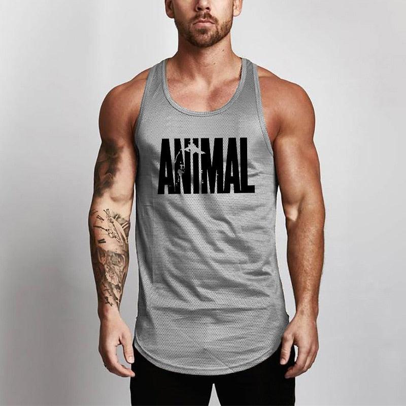 Summer Brand Fitness Tank Top Men Bodybuilding 2021 Gyms Clothing Fitness Men Shirt slim fit Vests Mesh Singlets Muscle Tops - fashion$ense-6263
