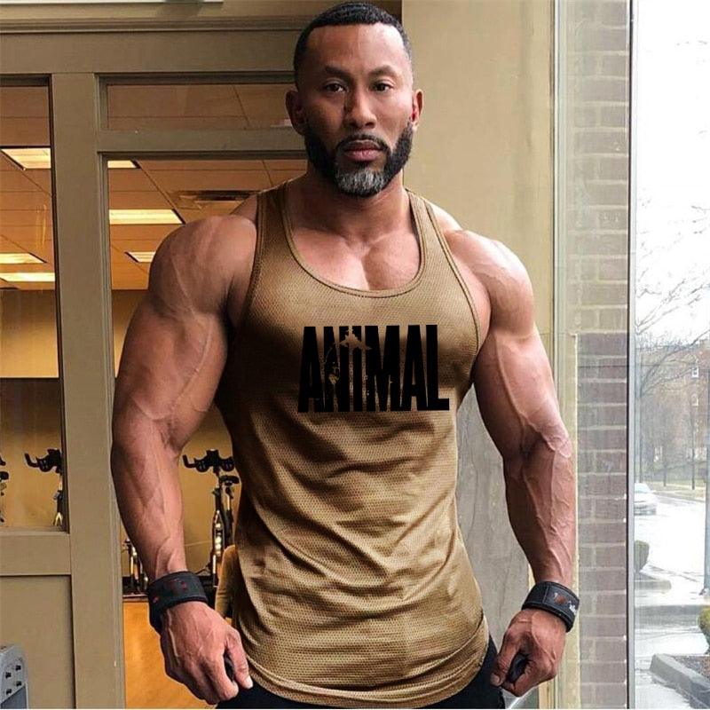 Summer Brand Fitness Tank Top Men Bodybuilding 2021 Gyms Clothing Fitness Men Shirt slim fit Vests Mesh Singlets Muscle Tops - fashion$ense-6263