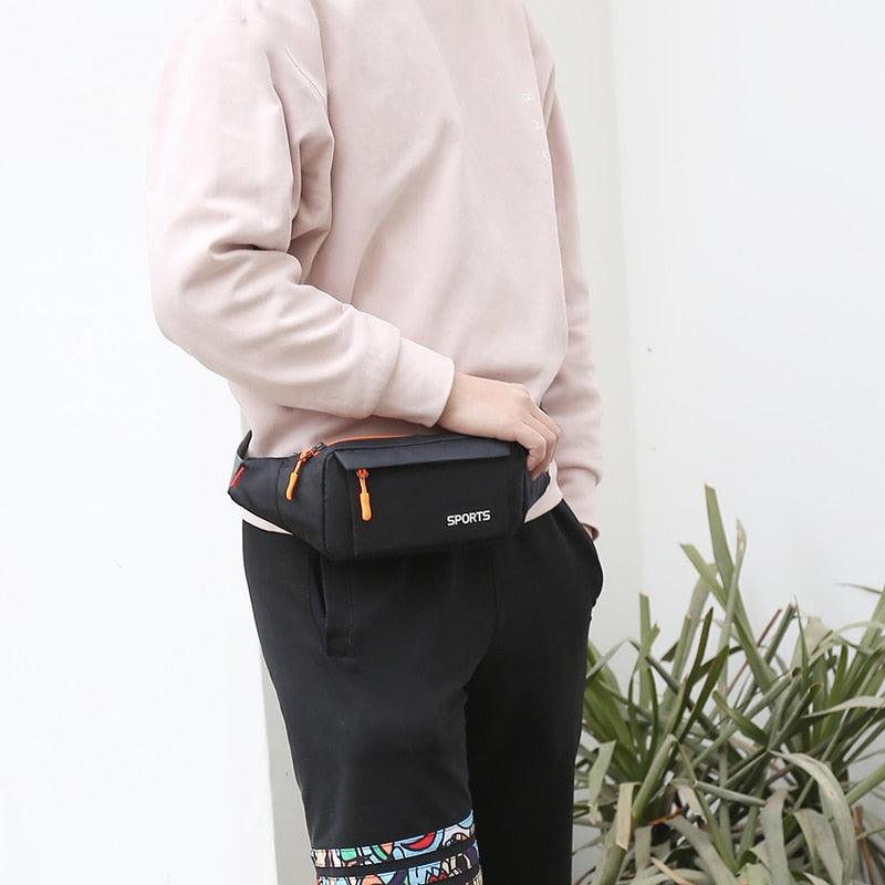Waterproof Waist Pack Women Sports Running Waist Bag For Men Mobile Phone Holder Belt Bag Gym Fitness Travel Pouch Chest Bags - fashion$ense-6263