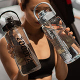 Water Bottle Sport Half Gallon With Straw Handle Mark Fitness Jug BPA Free Outdoor Travel Bicycle GYM Drinkware botella de agua - fashion$ense-6263