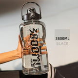 Water Bottle Sport Half Gallon With Straw Handle Mark Fitness Jug BPA Free Outdoor Travel Bicycle GYM Drinkware botella de agua - fashion$ense-6263