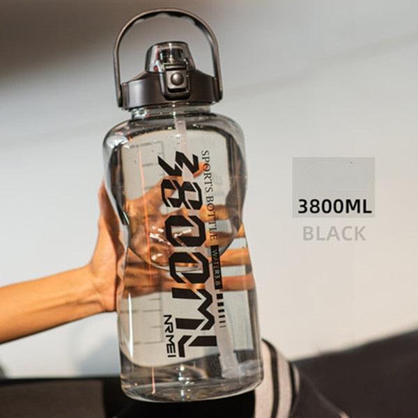 Water Bottle Sport Half Gallon With Straw Handle Mark Fitness Jug BPA Free Outdoor Travel Bicycle GYM Drinkware botella de agua - fashion$ense-6263