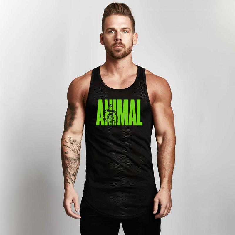 Summer Brand Fitness Tank Top Men Bodybuilding 2021 Gyms Clothing Fitness Men Shirt slim fit Vests Mesh Singlets Muscle Tops - fashion$ense-6263
