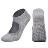 Women High Quality Pilates Socks Anti-Slip Breathable Backless Yoga Socks Ankle Ladies Ballet Dance Sports Socks for Fitness Gym - fashion$ense-6263