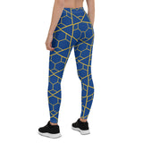 Leggings de rayas azules y doradas