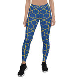 Leggings de rayas azules y doradas