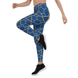 Leggings de rayas azules y doradas