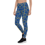 Leggings de rayas azules y doradas
