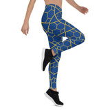 Leggings de rayas azules y doradas