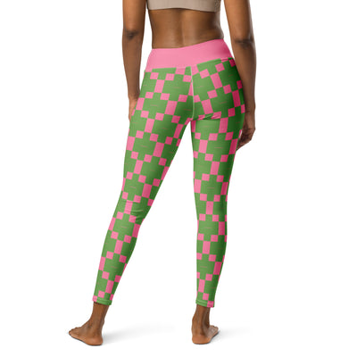Pink and Green Yoga Leggings
