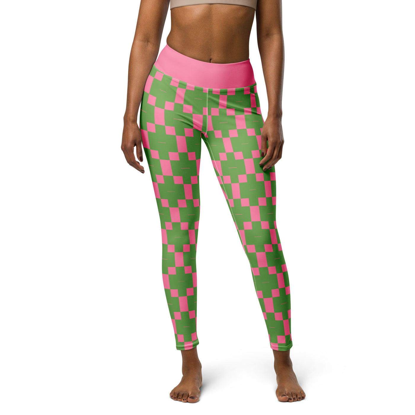 Pink and Green Yoga Leggings