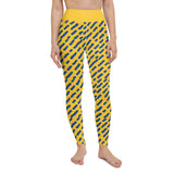 Leggings de yoga azules y dorados