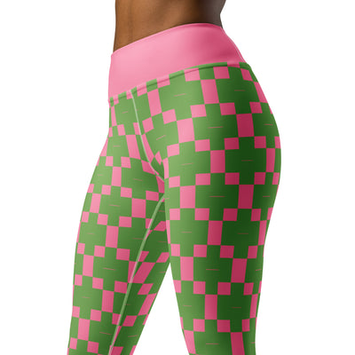 Pink and Green Yoga Leggings