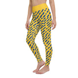 Leggings de yoga azules y dorados