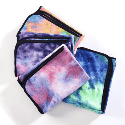 Tie Dye Yoga Mat Towel with Slip-Resistant Grip Dots - fashion$ense-6263