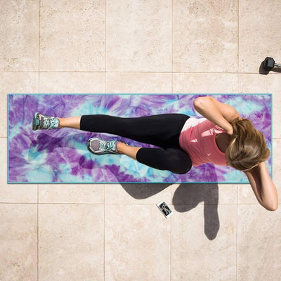 Tie Dye Yoga Mat Towel with Slip-Resistant Grip Dots - fashion$ense-6263