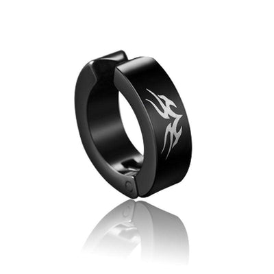 SOHOT Unisex Stainless Steel Punk Man Black Drop Earrings Geometry Triangle Star Cross Fish Love Feather Party Multiple Gothic - fashion$ense-6263