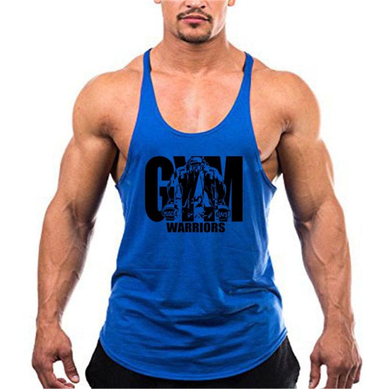 Summer Y Back Gym Stringer Tank Top Men Cotton Clothing Bodybuilding Sleeveless Shirt Fitness Vest Muscle Singlets Workout Tank - fashion$ense-6263