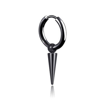 SOHOT Unisex Stainless Steel Punk Man Black Drop Earrings Geometry Triangle Star Cross Fish Love Feather Party Multiple Gothic - fashion$ense-6263