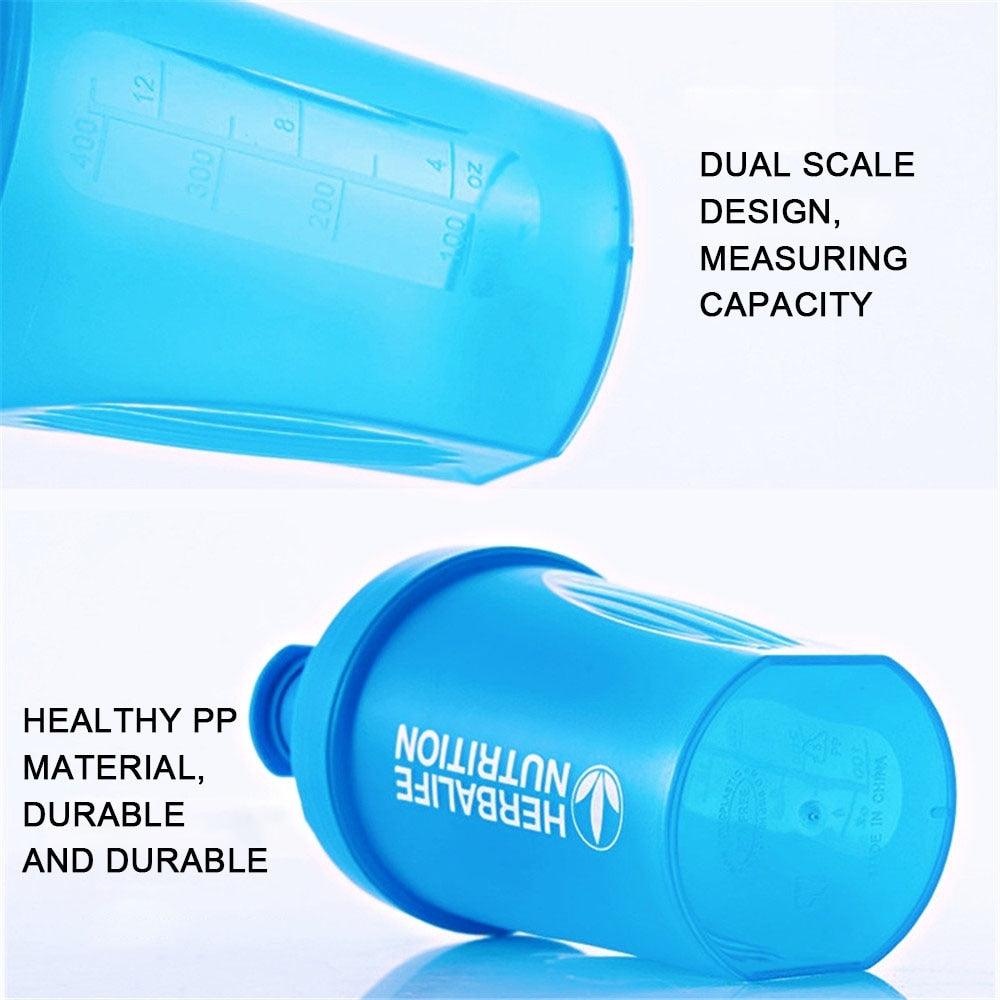 Sport Shaker Bottle 400ML Whey Protein Powder Mixing Bottle Sport Fitness Gym Shaker Outdoor Portable Plastic Drink Bottle - fashion$ense-6263