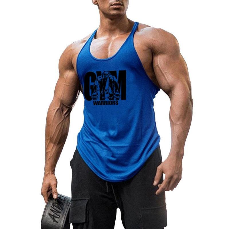 Summer Y Back Gym Stringer Tank Top Men Cotton Clothing Bodybuilding Sleeveless Shirt Fitness Vest Muscle Singlets Workout Tank - fashion$ense-6263