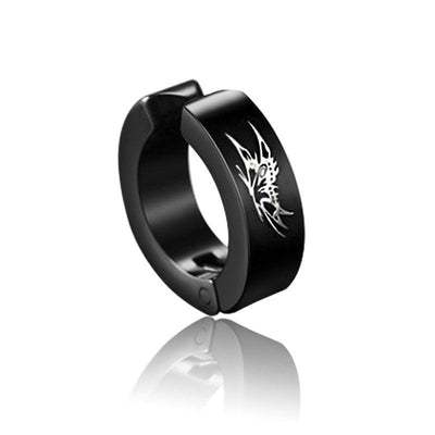 SOHOT Unisex Stainless Steel Punk Man Black Drop Earrings Geometry Triangle Star Cross Fish Love Feather Party Multiple Gothic - fashion$ense-6263