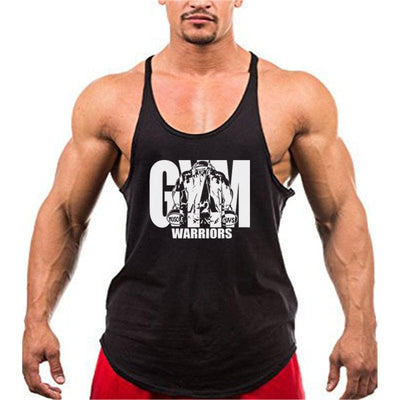 Summer Y Back Gym Stringer Tank Top Men Cotton Clothing Bodybuilding Sleeveless Shirt Fitness Vest Muscle Singlets Workout Tank - fashion$ense-6263