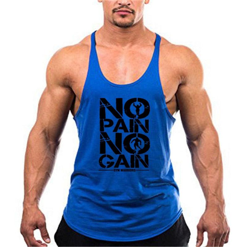 Summer Y Back Gym Stringer Tank Top Men Cotton Clothing Bodybuilding Sleeveless Shirt Fitness Vest Muscle Singlets Workout Tank - fashion$ense-6263