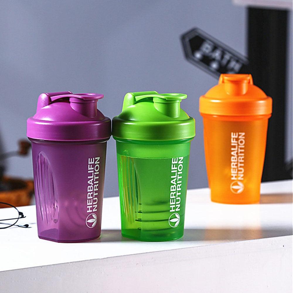 Sport Shaker Bottle 400ML Whey Protein Powder Mixing Bottle Sport Fitness Gym Shaker Outdoor Portable Plastic Drink Bottle - fashion$ense-6263