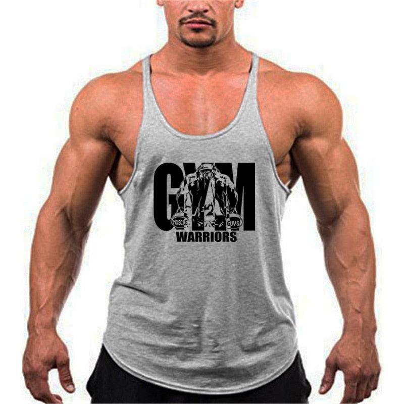 Summer Y Back Gym Stringer Tank Top Men Cotton Clothing Bodybuilding Sleeveless Shirt Fitness Vest Muscle Singlets Workout Tank - fashion$ense-6263