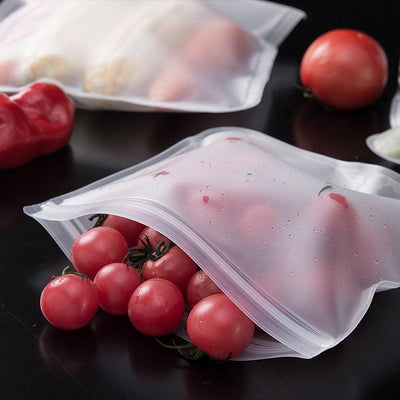 Silicone Food Storage Bag Reusable Stand Up Zip Shut Bag Leakproof Containers Fresh Bag Food Storage Bag Fresh Wrap Ziplock Bag - fashion$ense-6263