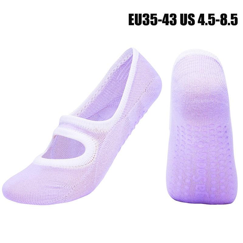 Women High Quality Pilates Socks Anti-Slip Breathable Backless Yoga Socks Ankle Ladies Ballet Dance Sports Socks for Fitness Gym - fashion$ense-6263