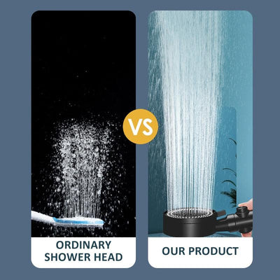 Shower Head Water Saving Black 5 Mode Adjustable High Pressure Shower One-key Stop Water Massage Eco Shower Bathroom Accessories - fashion$ense-6263