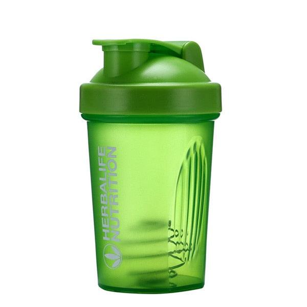 Sport Shaker Bottle 400ML Whey Protein Powder Mixing Bottle Sport Fitness Gym Shaker Outdoor Portable Plastic Drink Bottle - fashion$ense-6263