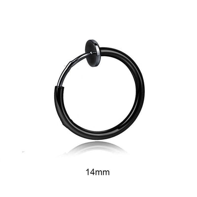 SOHOT Unisex Stainless Steel Punk Man Black Drop Earrings Geometry Triangle Star Cross Fish Love Feather Party Multiple Gothic - fashion$ense-6263