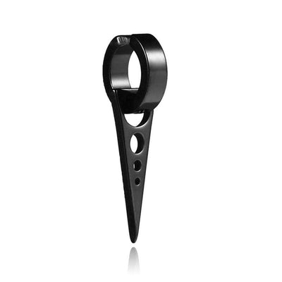 SOHOT Unisex Stainless Steel Punk Man Black Drop Earrings Geometry Triangle Star Cross Fish Love Feather Party Multiple Gothic - fashion$ense-6263