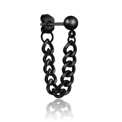 SOHOT Unisex Stainless Steel Punk Man Black Drop Earrings Geometry Triangle Star Cross Fish Love Feather Party Multiple Gothic - fashion$ense-6263