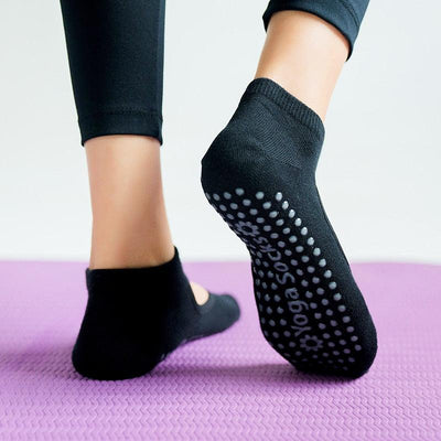 Women High Quality Pilates Socks Anti-Slip Breathable Backless Yoga Socks Ankle Ladies Ballet Dance Sports Socks for Fitness Gym - fashion$ense-6263