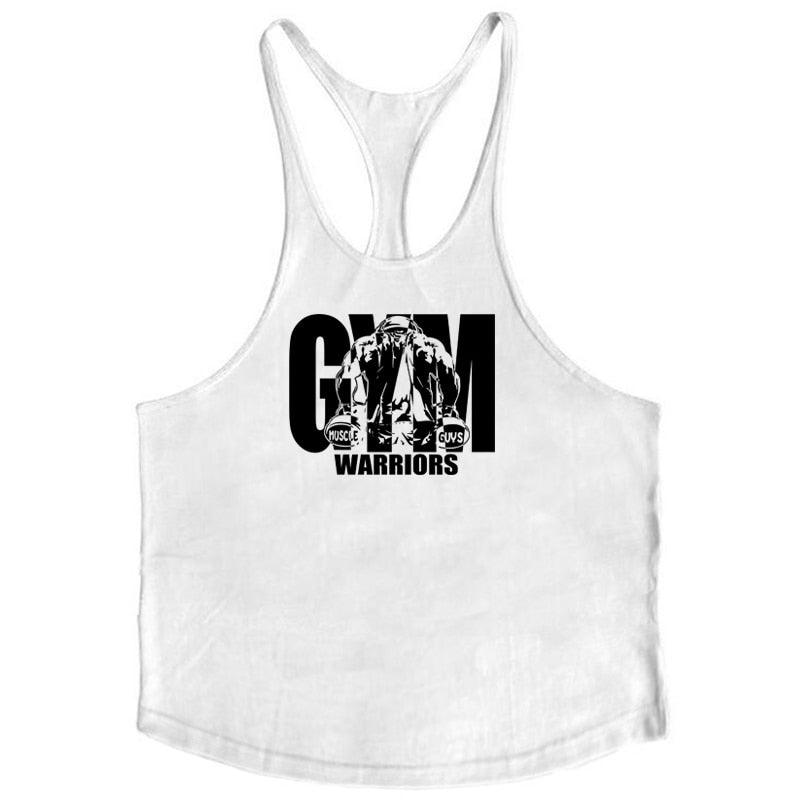 Summer Y Back Gym Stringer Tank Top Men Cotton Clothing Bodybuilding Sleeveless Shirt Fitness Vest Muscle Singlets Workout Tank - fashion$ense-6263