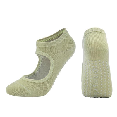 Women High Quality Pilates Socks Anti-Slip Breathable Backless Yoga Socks Ankle Ladies Ballet Dance Sports Socks for Fitness Gym - fashion$ense-6263