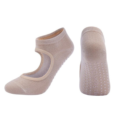 Women High Quality Pilates Socks Anti-Slip Breathable Backless Yoga Socks Ankle Ladies Ballet Dance Sports Socks for Fitness Gym - fashion$ense-6263