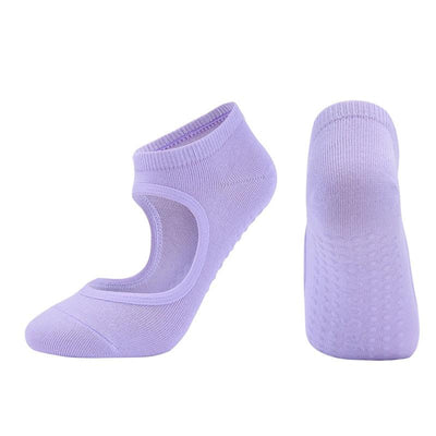 Women High Quality Pilates Socks Anti-Slip Breathable Backless Yoga Socks Ankle Ladies Ballet Dance Sports Socks for Fitness Gym - fashion$ense-6263